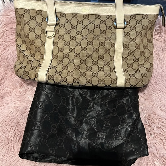 GUCCi tote bag  GG handle 52 gusset 12 height 21 height - Picture 7 of 8